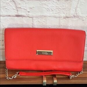 DKNY Vibrant Red Clutch with Chain Strap